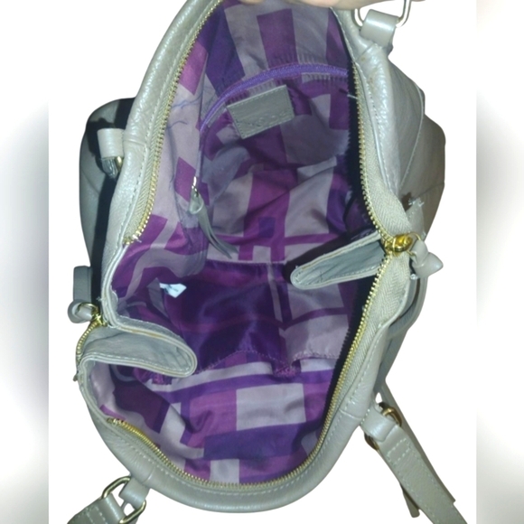 Kooba Gray/Taupe Leather Contemporary Travel Organizer Shoulder Bag - Picture 6 of 11